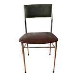 Skaï and bi-color chrome chair