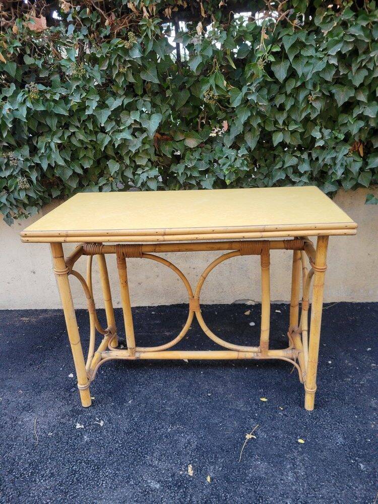 Vintage rattan table