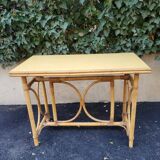 Vintage rattan table