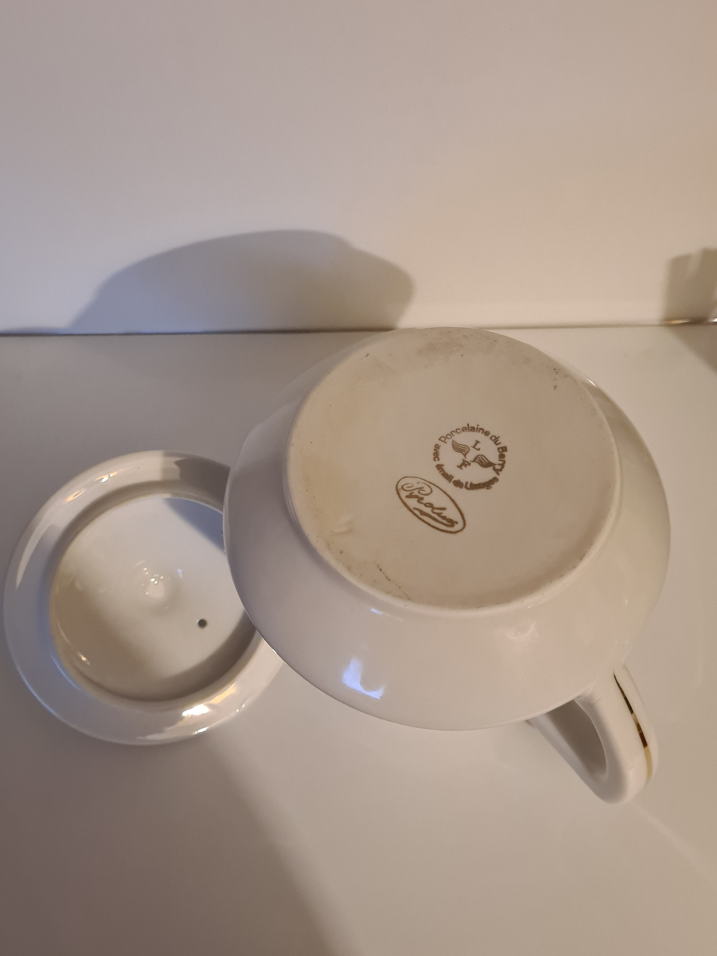 Teapot Email de Limoges Porcelain from Barry Décor Roses