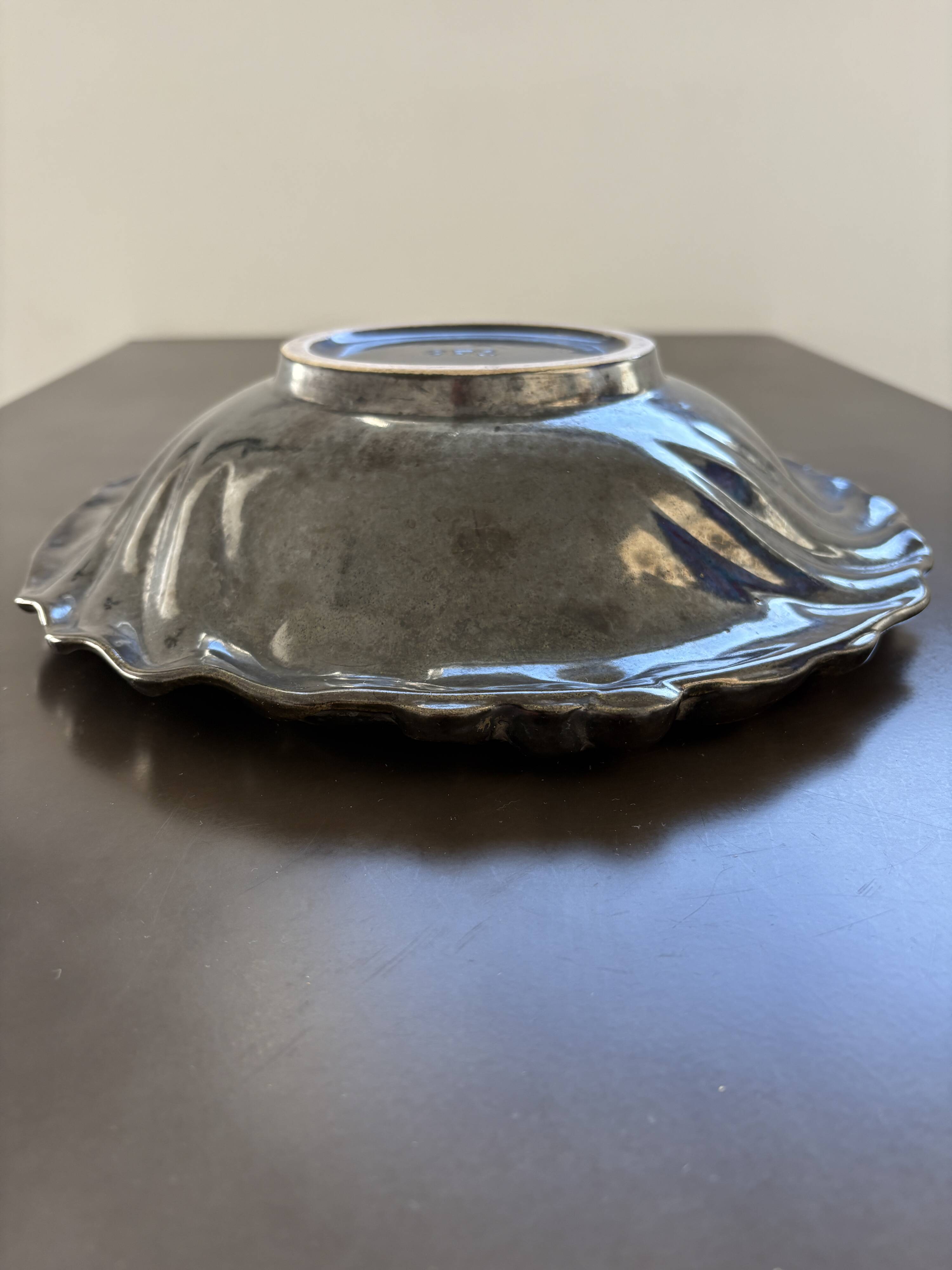 Art Nouveau ceramic bowl – grape decoration