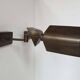 Pair of vintage adjustable wall lights, patinated brass, France 1970.