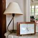 Modernist West German Glass and Brass Wood Clock 1960