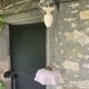 Chandelier, suspension in pink opaline and white interior, complete with pendulum, counterweight,