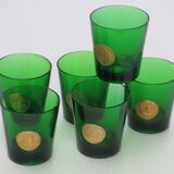 6 water glasses of green colors in very good