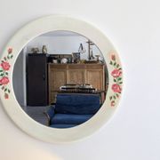 Miroir rond vintage Syla modèle 6131 décor roses