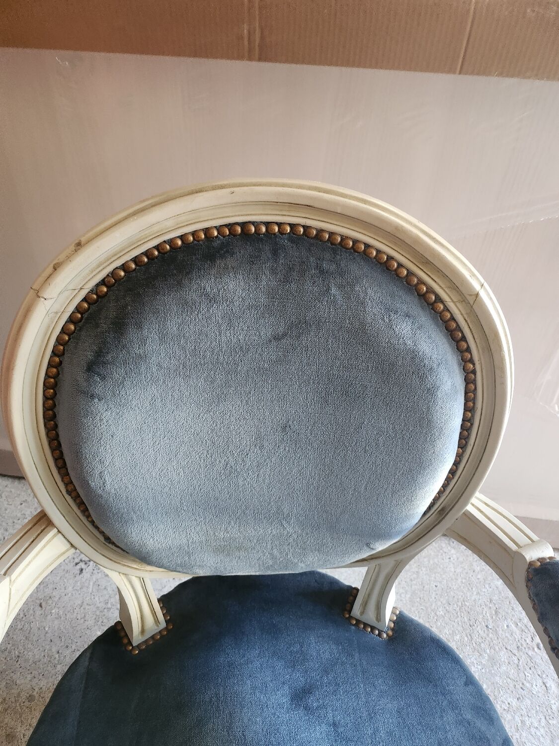 Pair of Louis XVI style armchairs