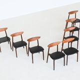 Harry Ostergaard set of eight dining chairs rosewood Randers Denmark 1960