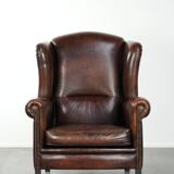 Sheepskin wingback armchair with beautiful deep and warm colours