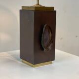 Vintage brass agate table lamp, 1970s