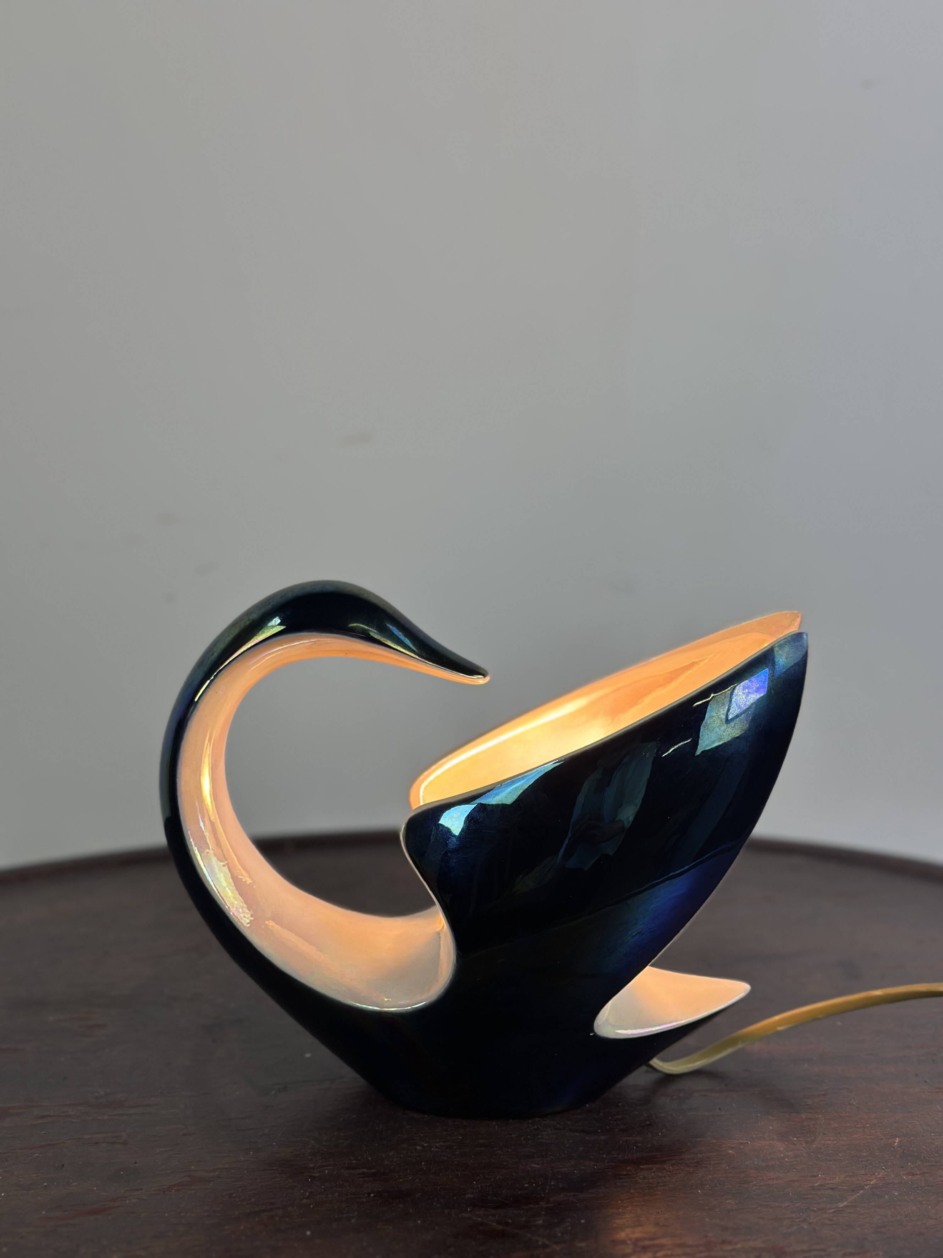 Ambient lamp / night light in the shape of a swan by verceram 1950