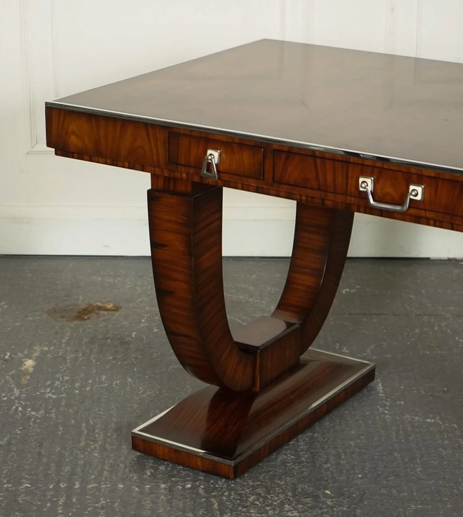 Double-Faced Drawer Desk Art Deco by Theodore Alexander