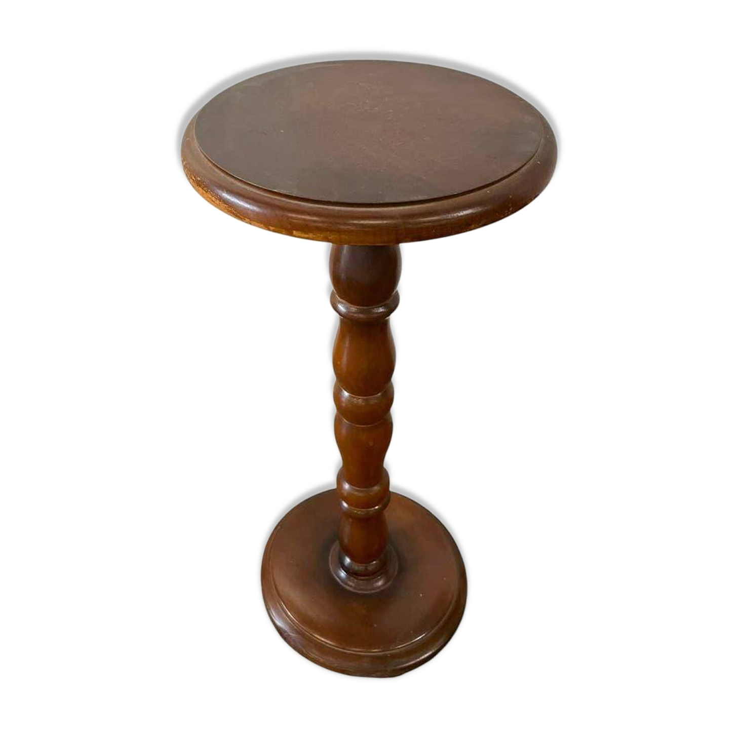Vintage round wooden side table / guéridon / support