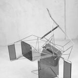 Minimalist Metal X-Line Chairs by Niels Jørgen Haugesen for Hybodan, 1970s, Set of 4
