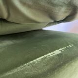 Chauffeuse basse vintage en velours vert