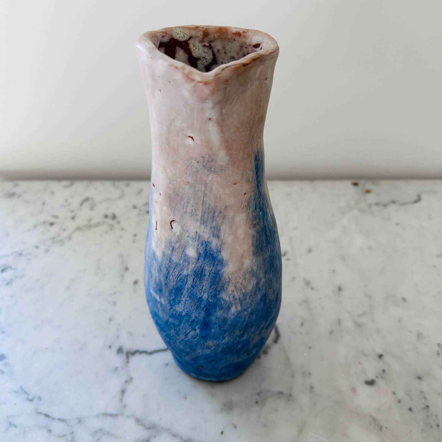Set of artisanal pitcher and weathered cups