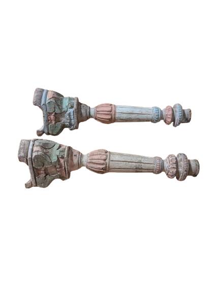 Pair of wooden candlesticks 43 cm - 18th century style