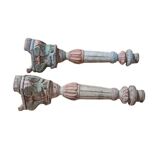 Paire de bougeoirs en bois 43 cm - style 18ème siècle