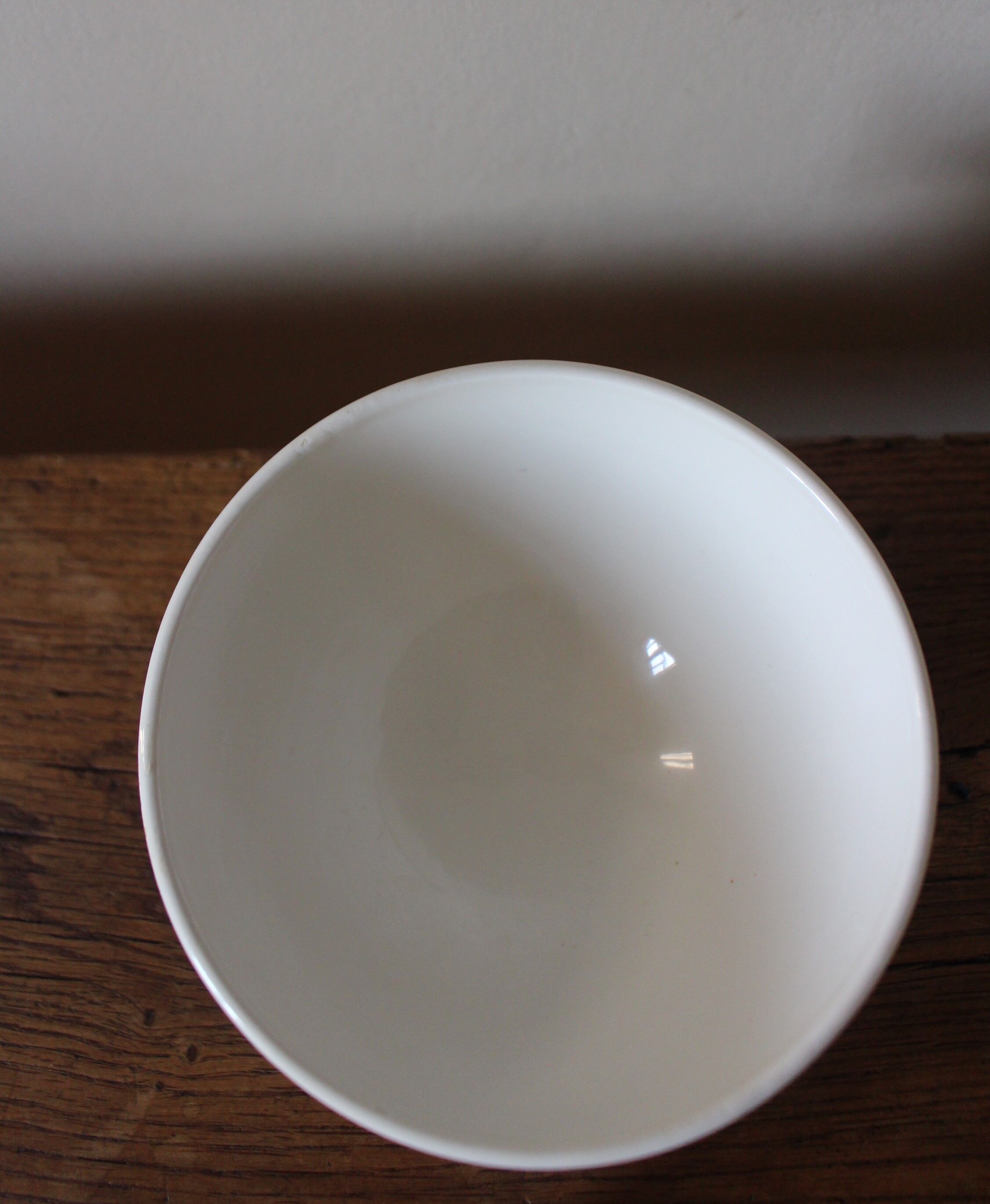 Old standing bowl pink red blue foliage