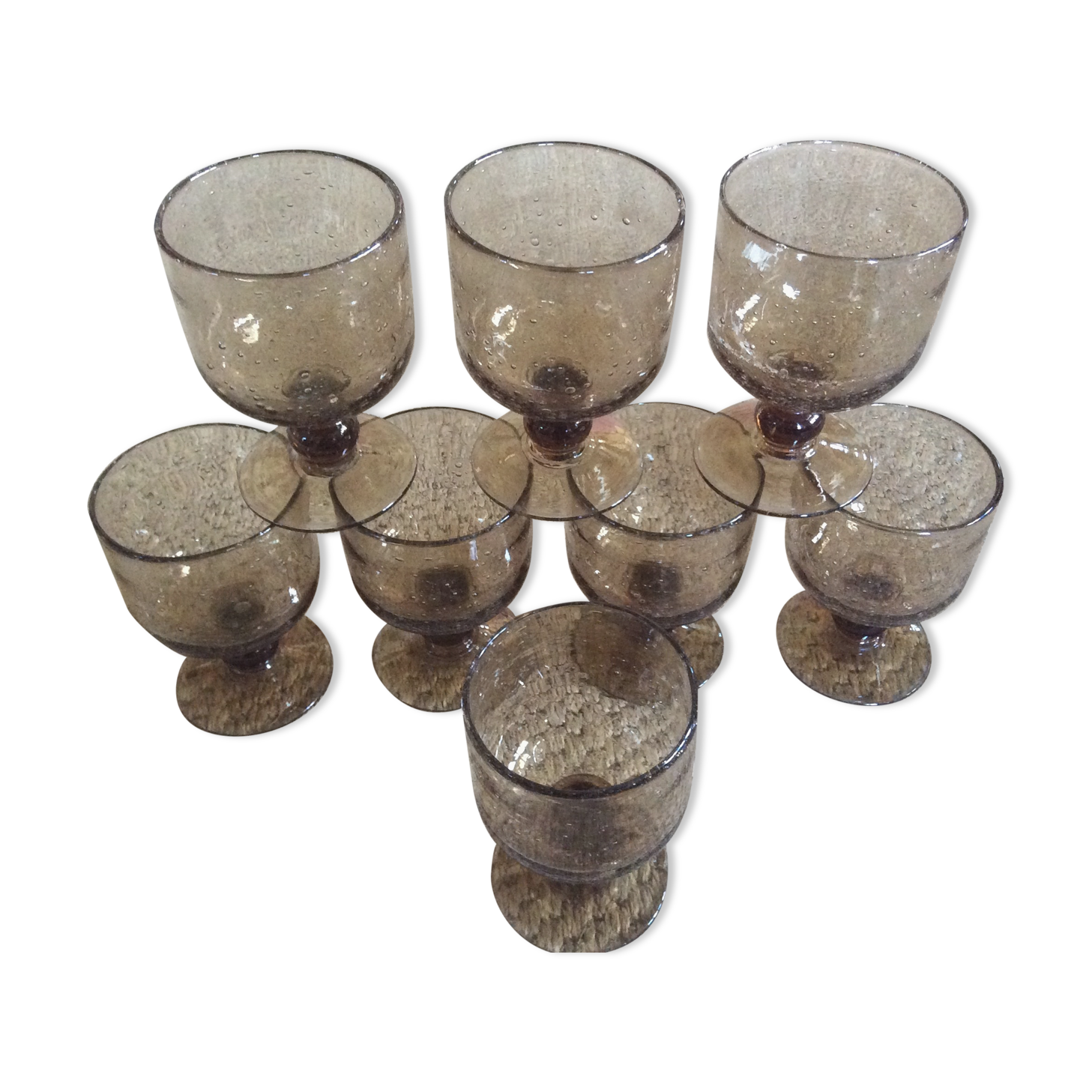 Series of 8 walking glasses