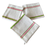 Antique tea towels in linen and cotton fancy patterns