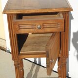 High bedside table made entirely of solid walnut