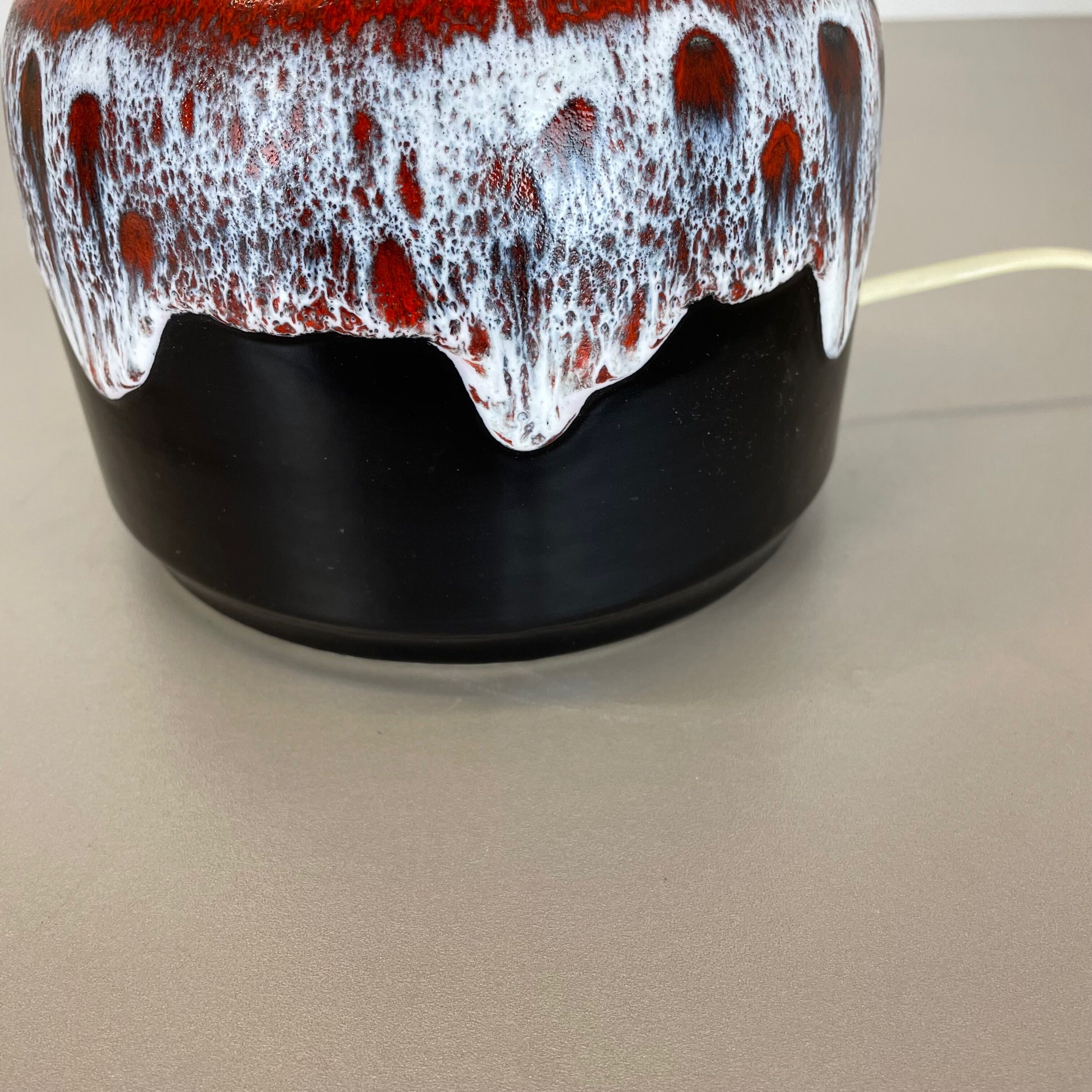 Super Colorful Fat Lava Pottery Table Light Base by Jasba Ceramics Germany 1970s