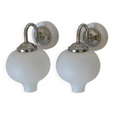 Set of 2 Vintage Wall Lamps: Mid Century Modern Sconces, Yugoslavia 1970's