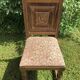 Series of 6 Chairs Neo Basque Wood Carved Cross Basque + Assise Fabric Vintage