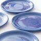 6 deep blue ceramic plates