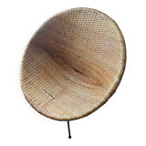 Rattan satellite armchair from the 1950s