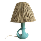 1950s ceramic and wool lamp made in France
