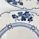 Set of 6 flat plates Terre de Fer KG Lunéville, model "Jane", blue, 1890-1915