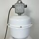 Large White Enamel Industrial Factory Lamp with Glass Cover, 1990s