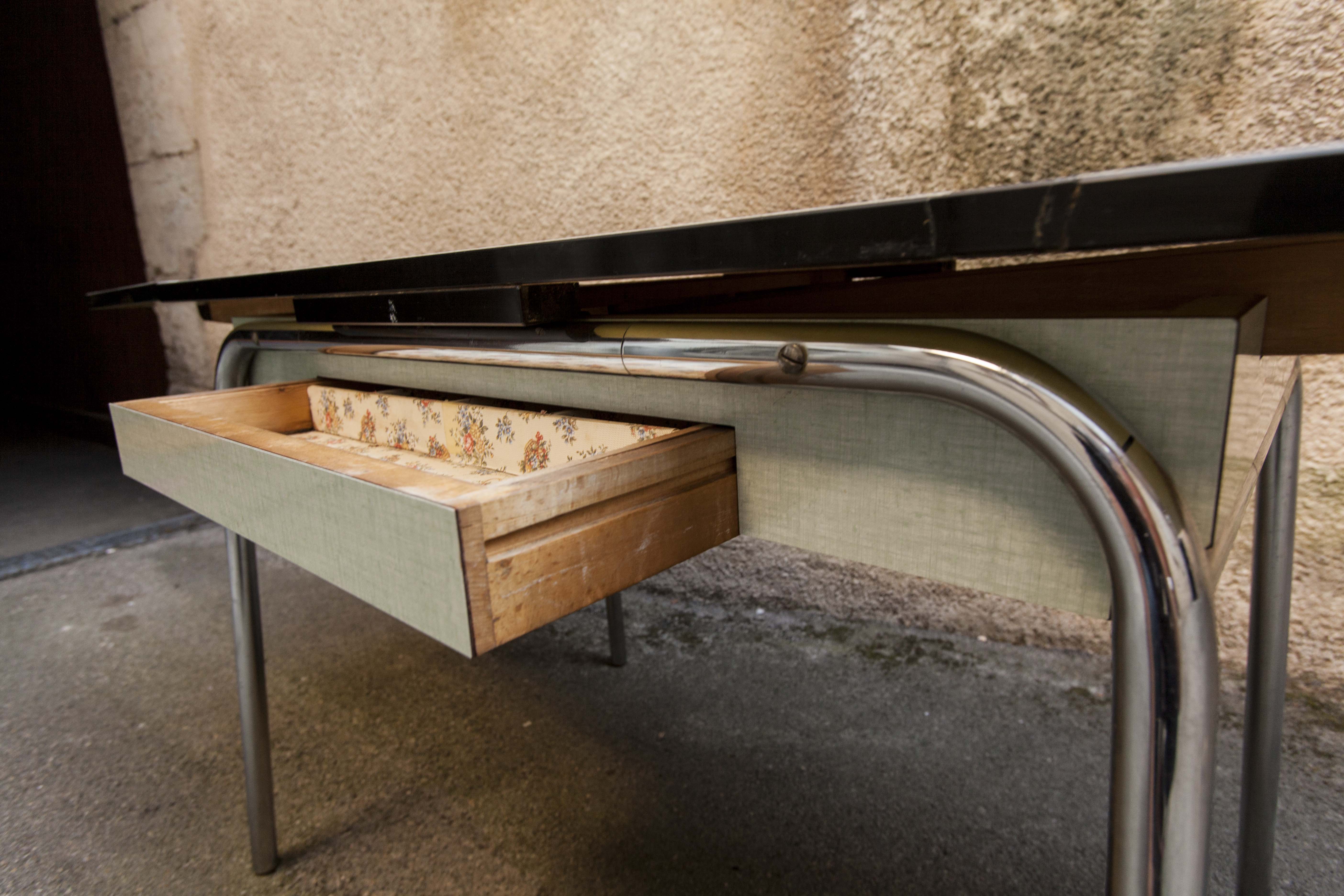 Green formica table, 1970