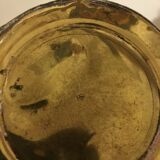 Yellow copper vase signed gbn art deco