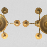 Pair of art-deco candlesticks five lights with removable light arms ~ golden regulates ~ 1930s