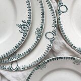 6 mismatched Saint Amand ironstone flat plates