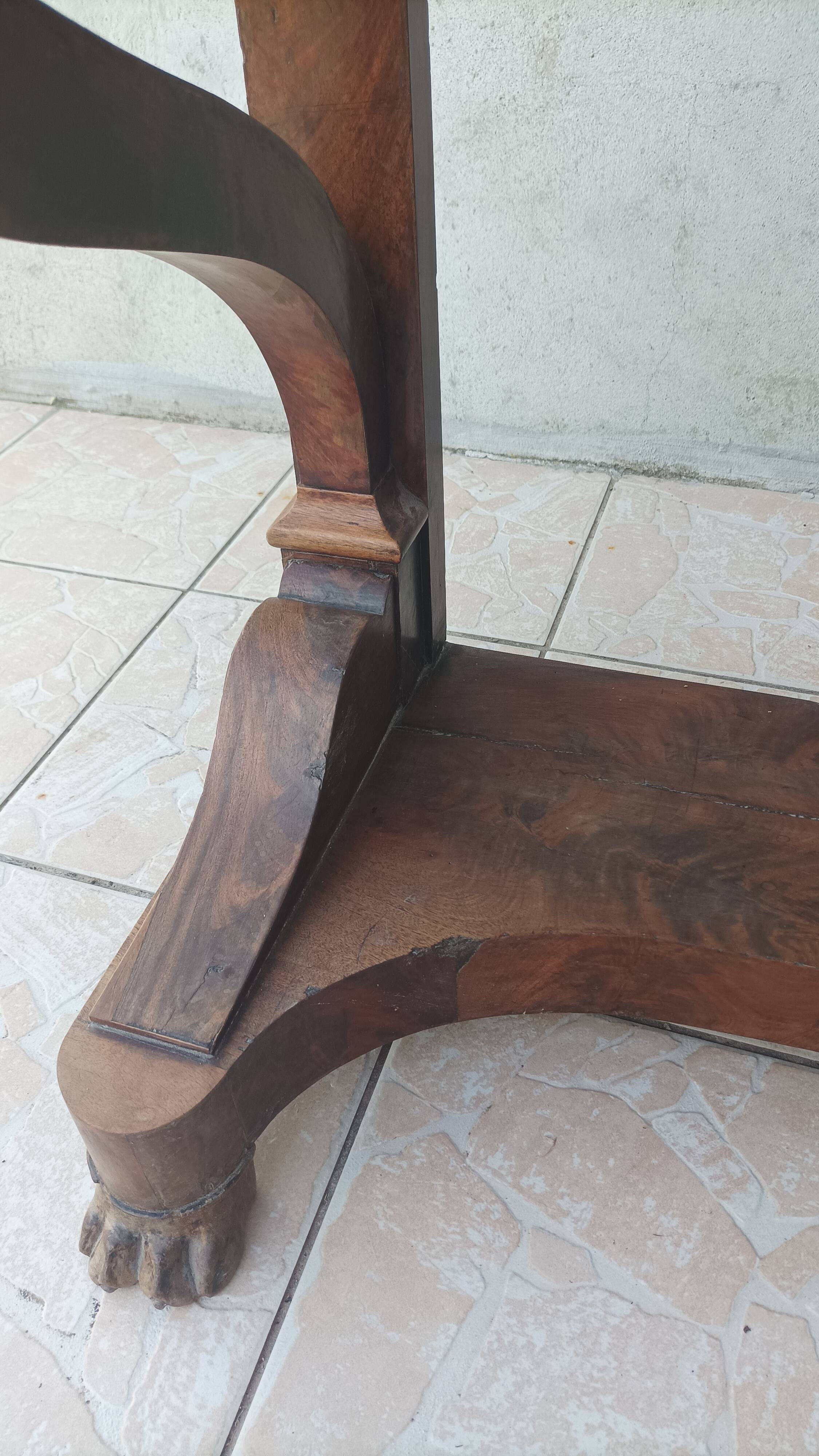 Restoration period mahogany console table