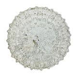 Cast glass ceiling lamp with relief