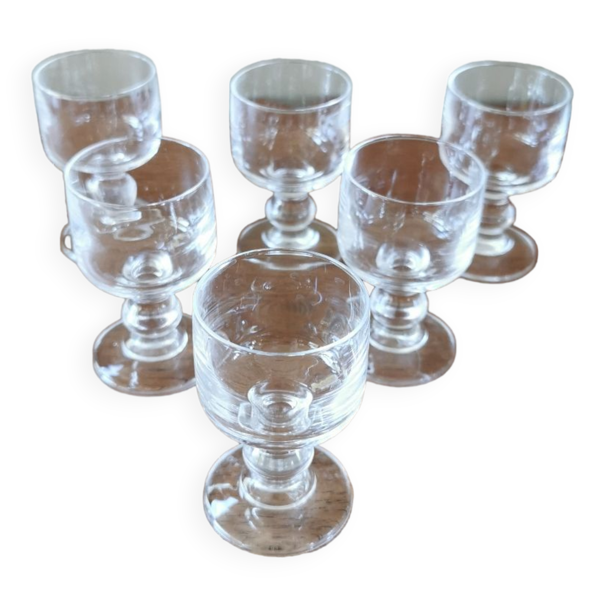 6 vintage crystal digestive glasses