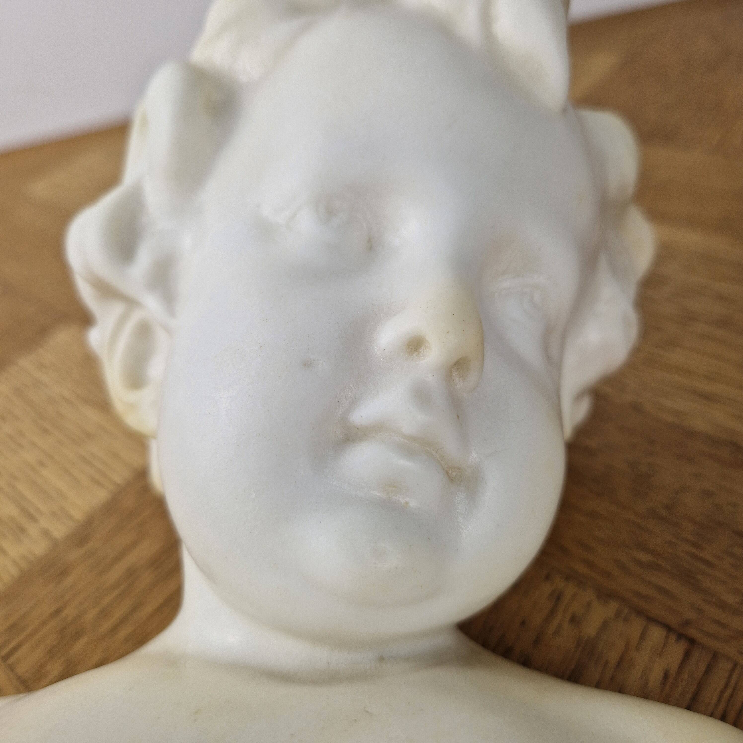 Vintage wax child statue - sculpture