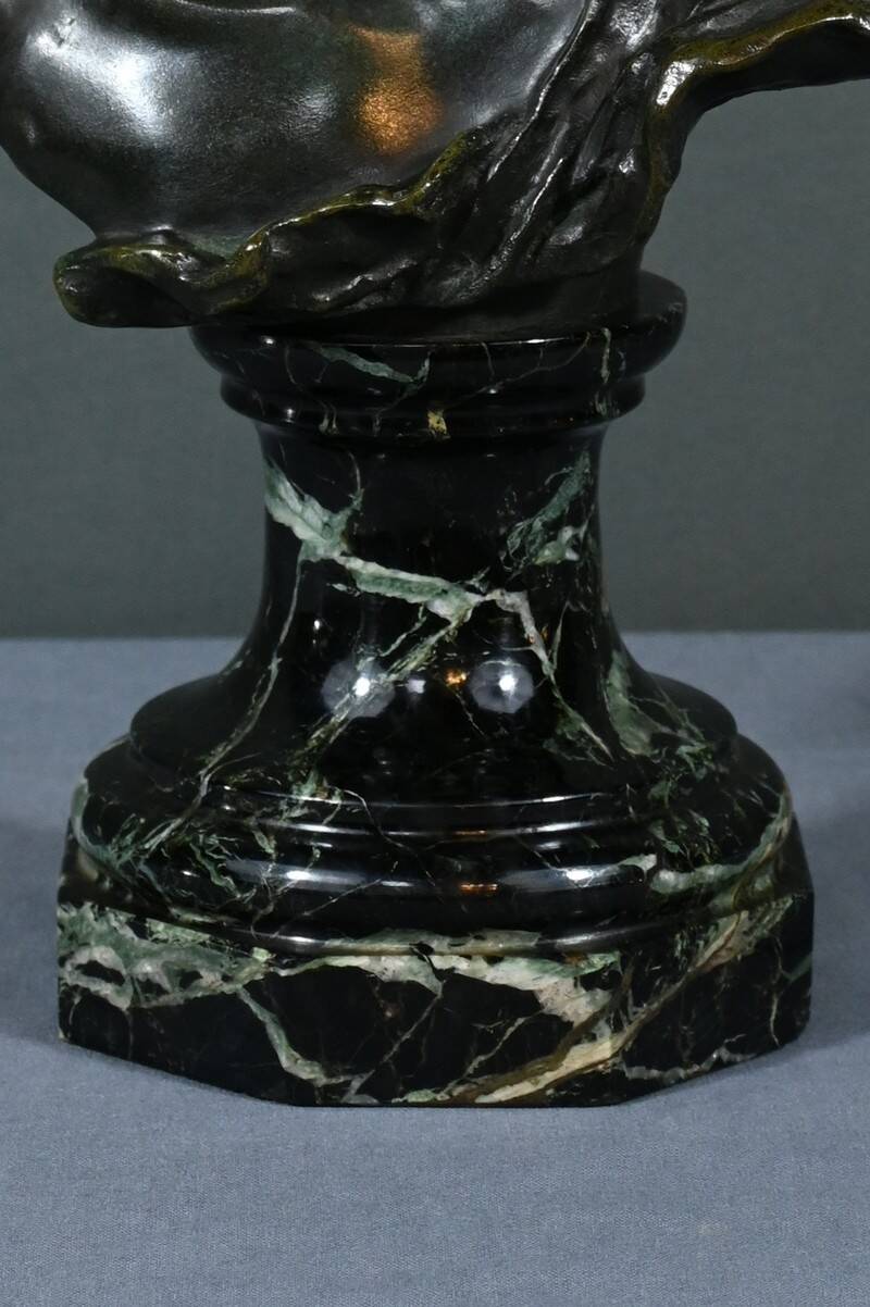 Bronze “Laughing Child”, signed A.Injalbert – Late 19th century