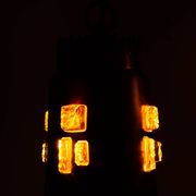 Josef Brumberg JBS Leuchten set of pendants with brass and amber glass