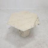 Set of 3 Italian Carrara Marble Side Tables, 1980s