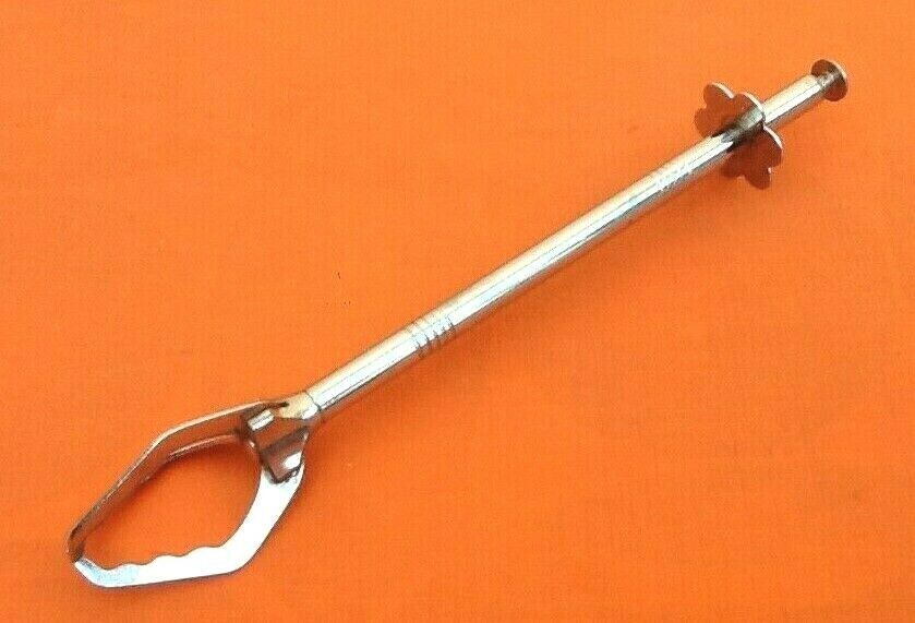 1970s Clamp " crab " Ice / Sugar Pusher handle Chrome metal