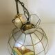 Suspension luminaire nacre et laiton