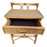 Paire de table de nuit en rotin Italie 70’s