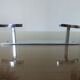 Coat rack in chrome brass 2 hooks 70s