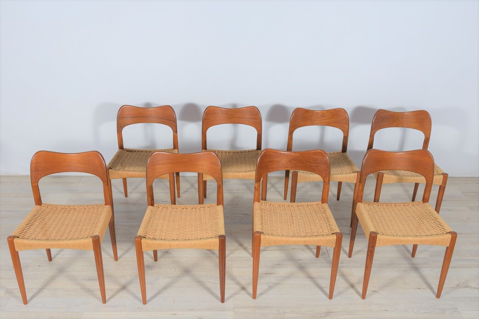 Danish Dining Chairs by Arne Hovmand-Olsen for Mogens Kold, 1960s, Set of 8